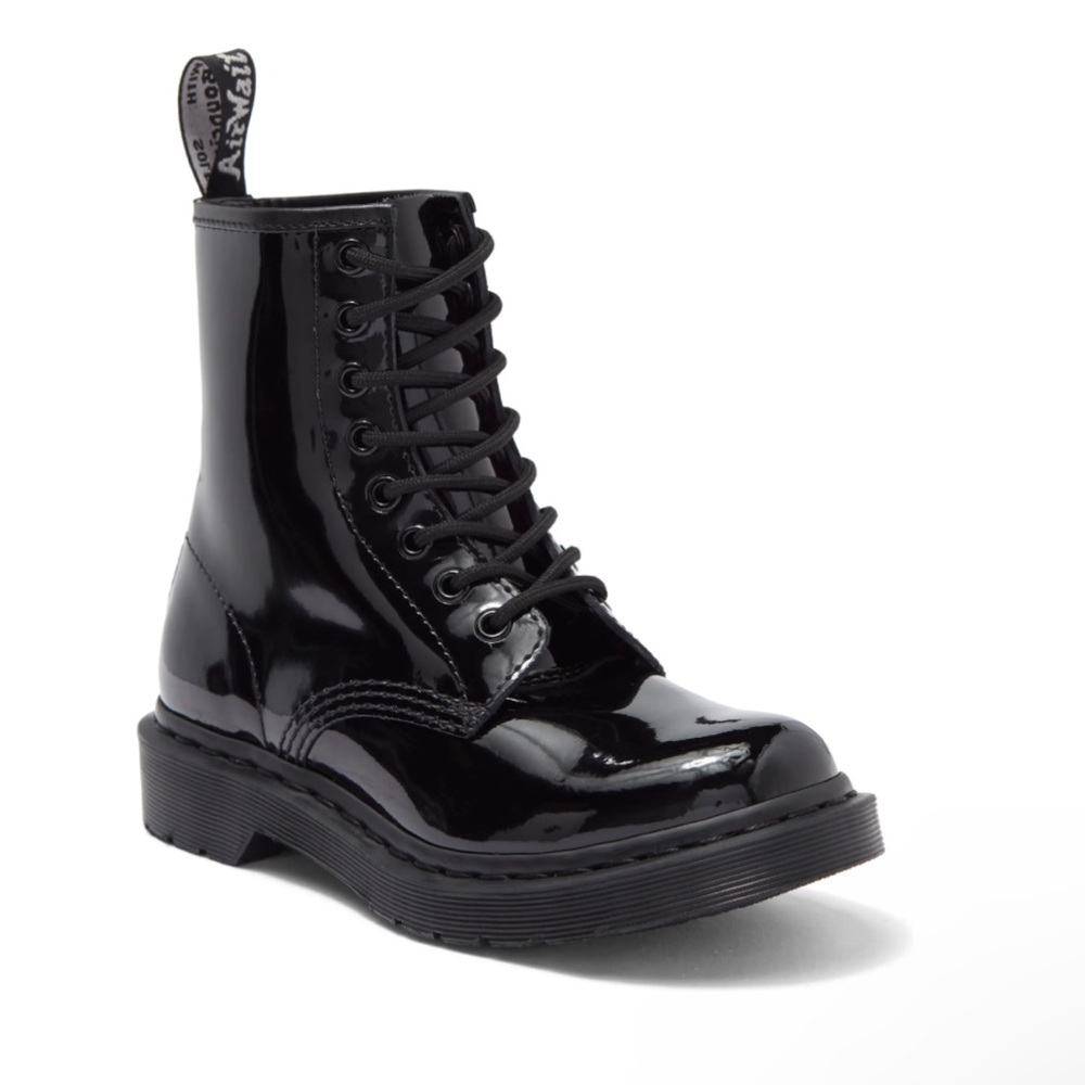 Dr. Martens 1460 Combat Boot (Unisex) in Black Patent - Size 7 Women / 6 Men